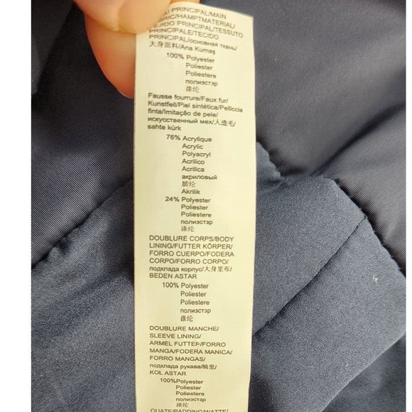 Catimini Blue Peplum Quilted Parka w/ Detachable Faux‎ Fur Trim On Hood Size 4 - Picture 9 of 10